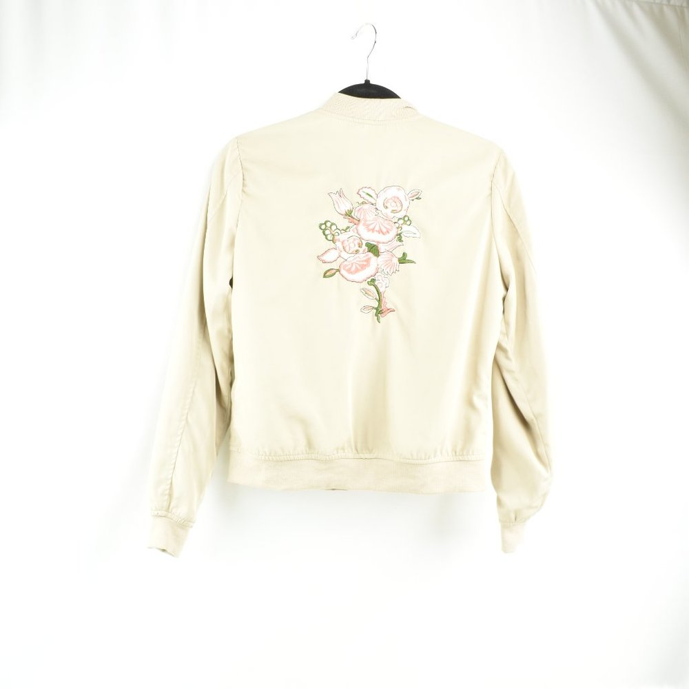 Candies Jacket Size M Ruffle Front Floral Back - Picture 6 of 8